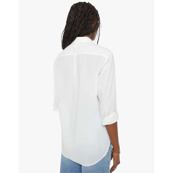 Xirena Womens Beau White Poplin Button Down Quiet Luxury Capsule Minimalist Med - Picture 3 of 13